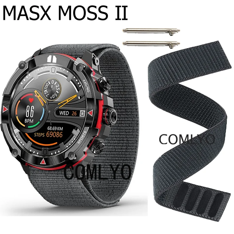 NEW For MASX MOSS Ⅱ Strap Nylon Watch Band Hook&Look Soft Belt Watchband