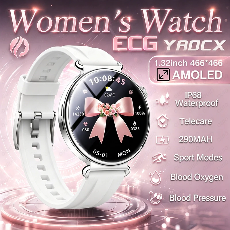 

2026New Women's Health Watch Heart Rate Blood Pressure Blood Oxygen Health Monitoring Sleep Bluetooth Call Sport Mode SmartWatch