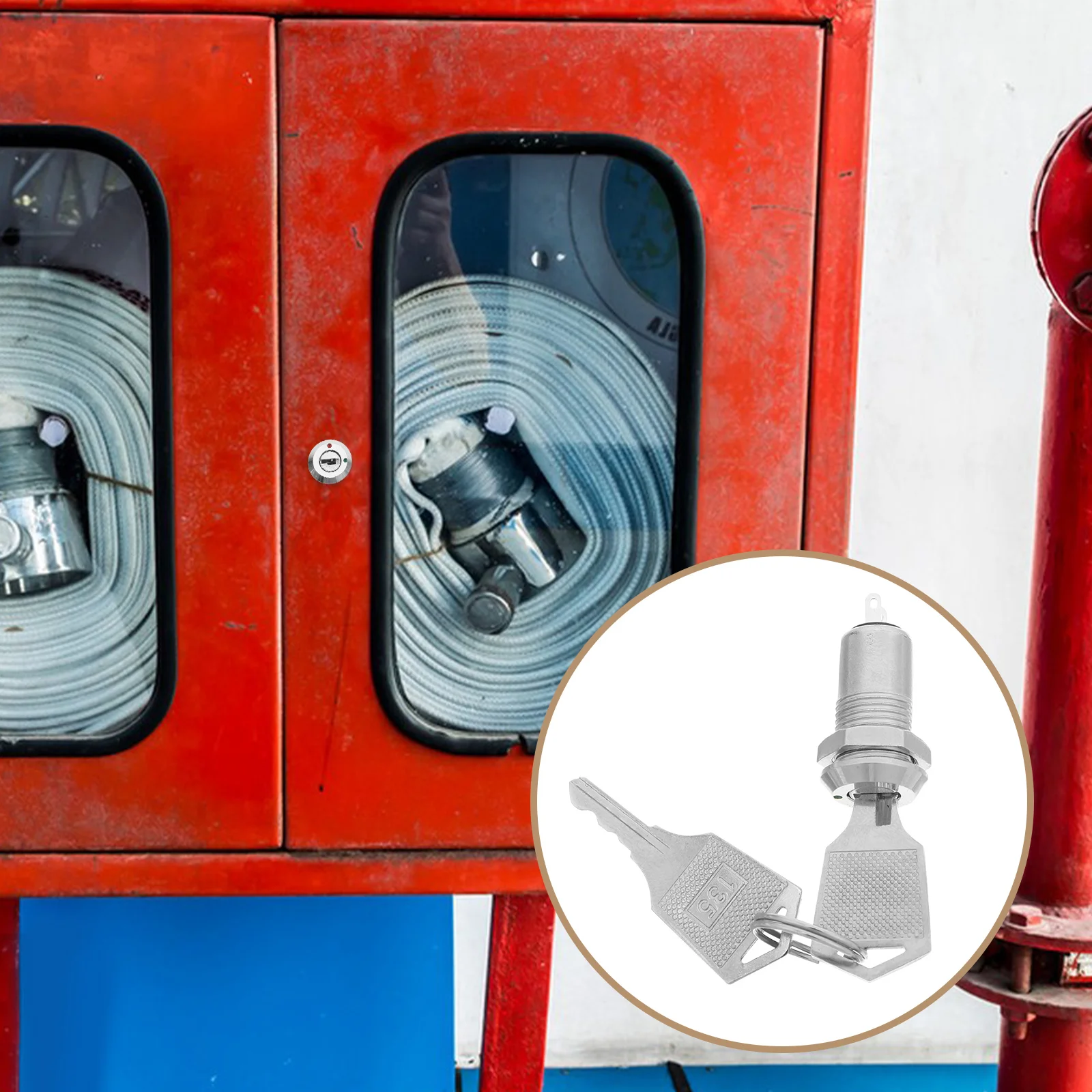 

2pcs Fire Equipment Lock Iron Auto Reset Resilient Design Fireproof Safety Tool for Extinguishers Hydrants