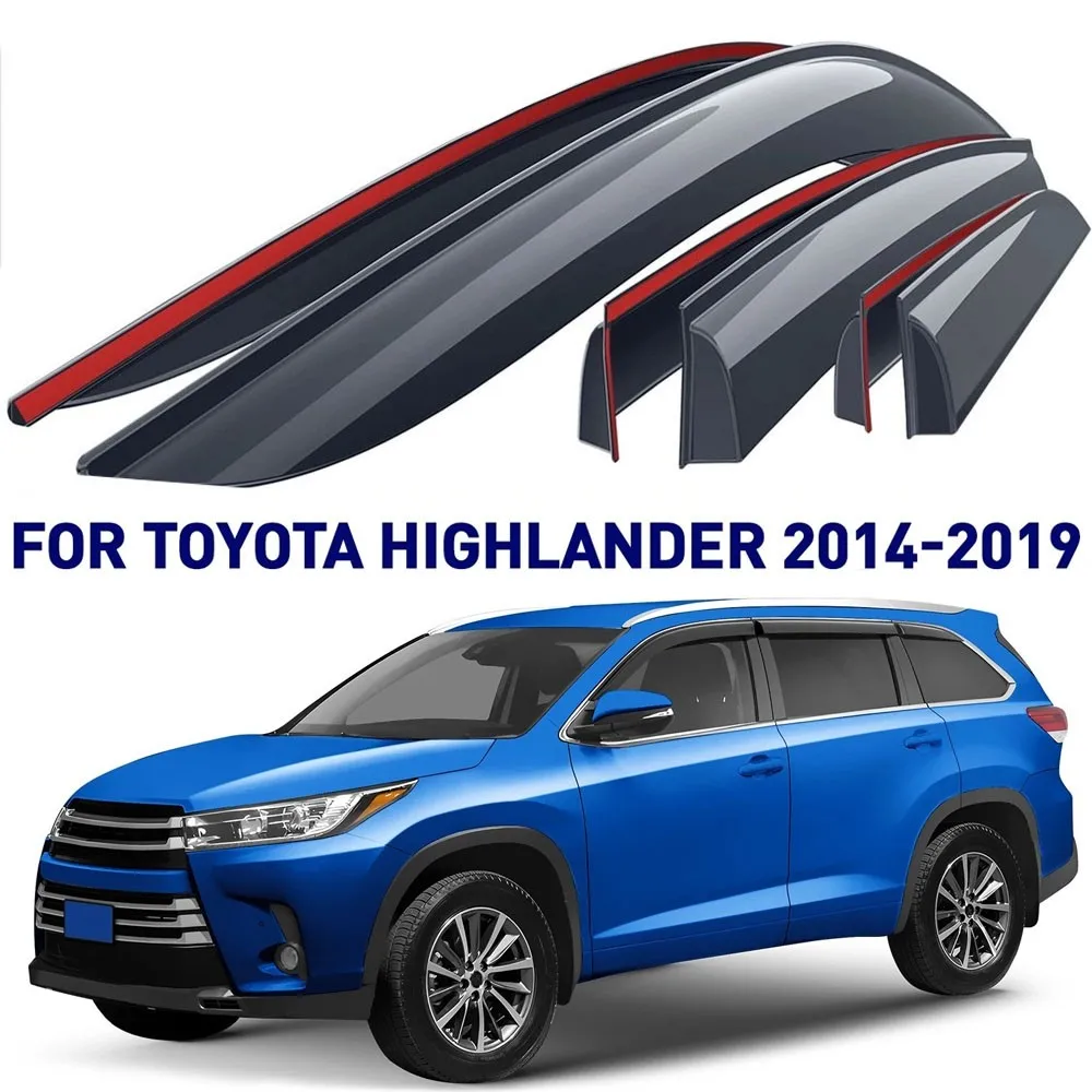 

For Toyota Highlander 2014-2019 Window Visor Vent Rain Guards Deflector Black