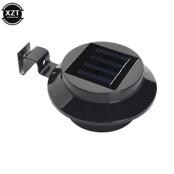 3 LED Solar Spot Garden Round Gutter Fence Light Lantern Courtyard Wall Landscape Light Outdoor Decoration Induction Sink Lamp