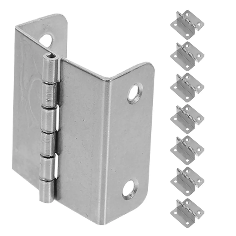 Stainless Steel Folding Cabinet Door Hinges 8 Pack Four Hole Heavy Duty Furniture Hardware
