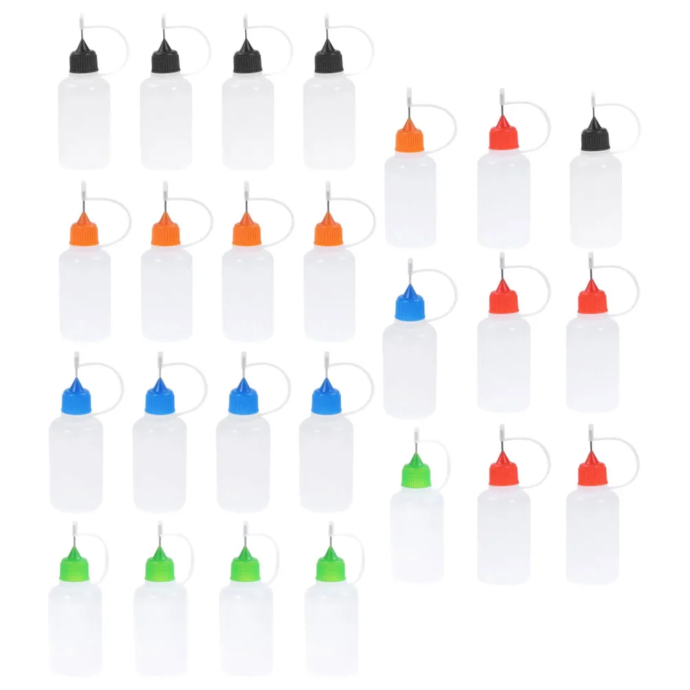 

25pcs 30ml Paint Pigment Bottles Lightweight Needle Tip Squeeze Glue Applicator Multi Color Decorative Paper Storage