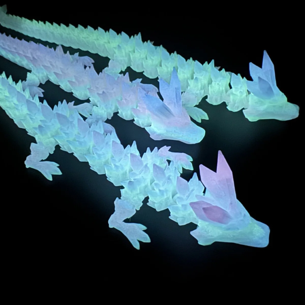 Силиконовый радужный дракон, подвижный, 3D-печатный, светящийся, реалистичный настольный декор, подарок на день рождения для детей