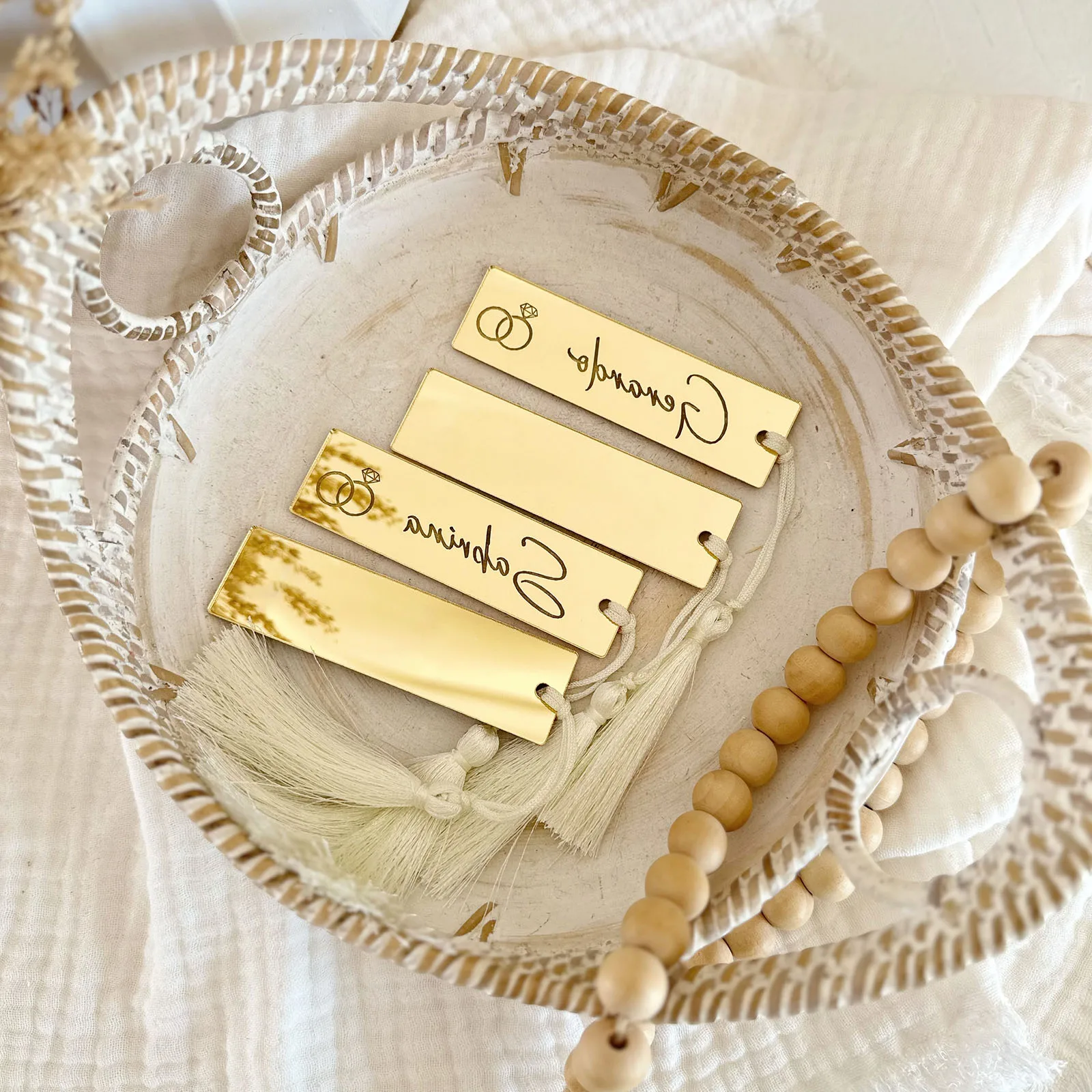 

Blank Acrylic Wedding Place Cards with Tassels,Name Setting,Event Décor,Party Place Names,Silver/Gold MirrorSeating Places