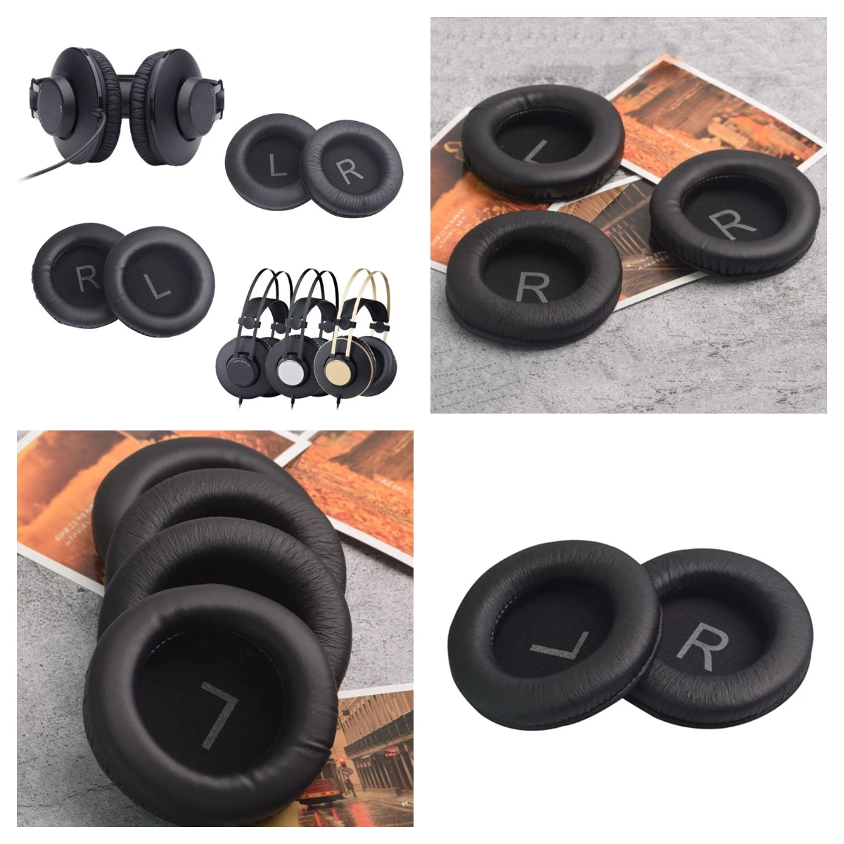 

2pcs Earphone Earpads for AKG K52 K72 K92 K240 Headset Leather Soft Foam Cushion Ear Pads