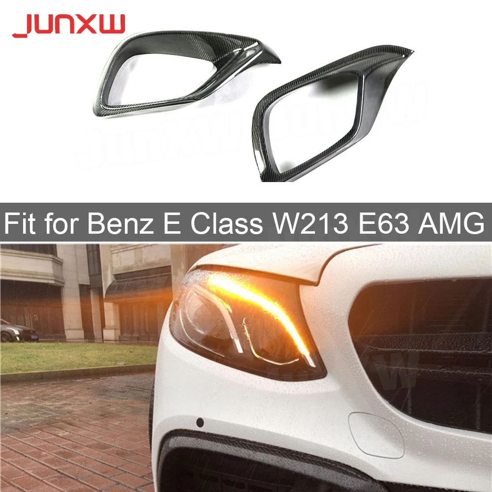 

Передний бампер автомобиля из углеродного волокна, крышка вентиляционного отверстия, накладка противотуманной фары, вентиляционное отверстие для Benz E Class W213 E63 AMG 2017-2019 FRP, Стайлинг автомобиля