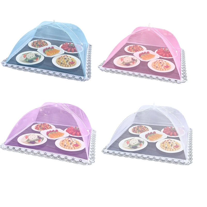 Folding Food Net Cover, Fly And Mosquito Proof -Up Food Cover, Breathable Cover 50X50cm Kitchen Supplies