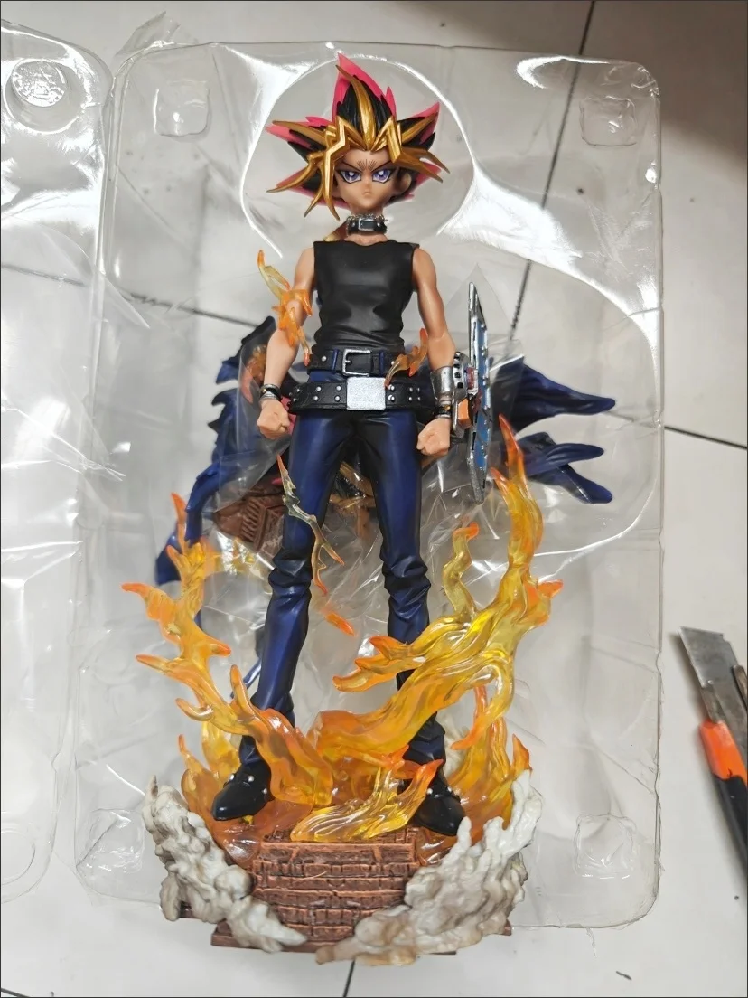 Figurine d'anime Duel Monsters, Gk Yugi Muto, figurines en PVC à 2 têtes, modèle de statue, collection de beurre, jouets, cadeaux de Noël pour enfants, 28cm