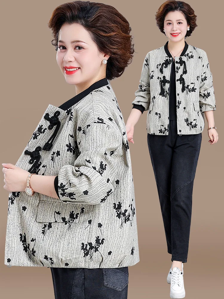 

Модная демисезонная куртка-жакет для женщин среднего возраста в корейском стиле