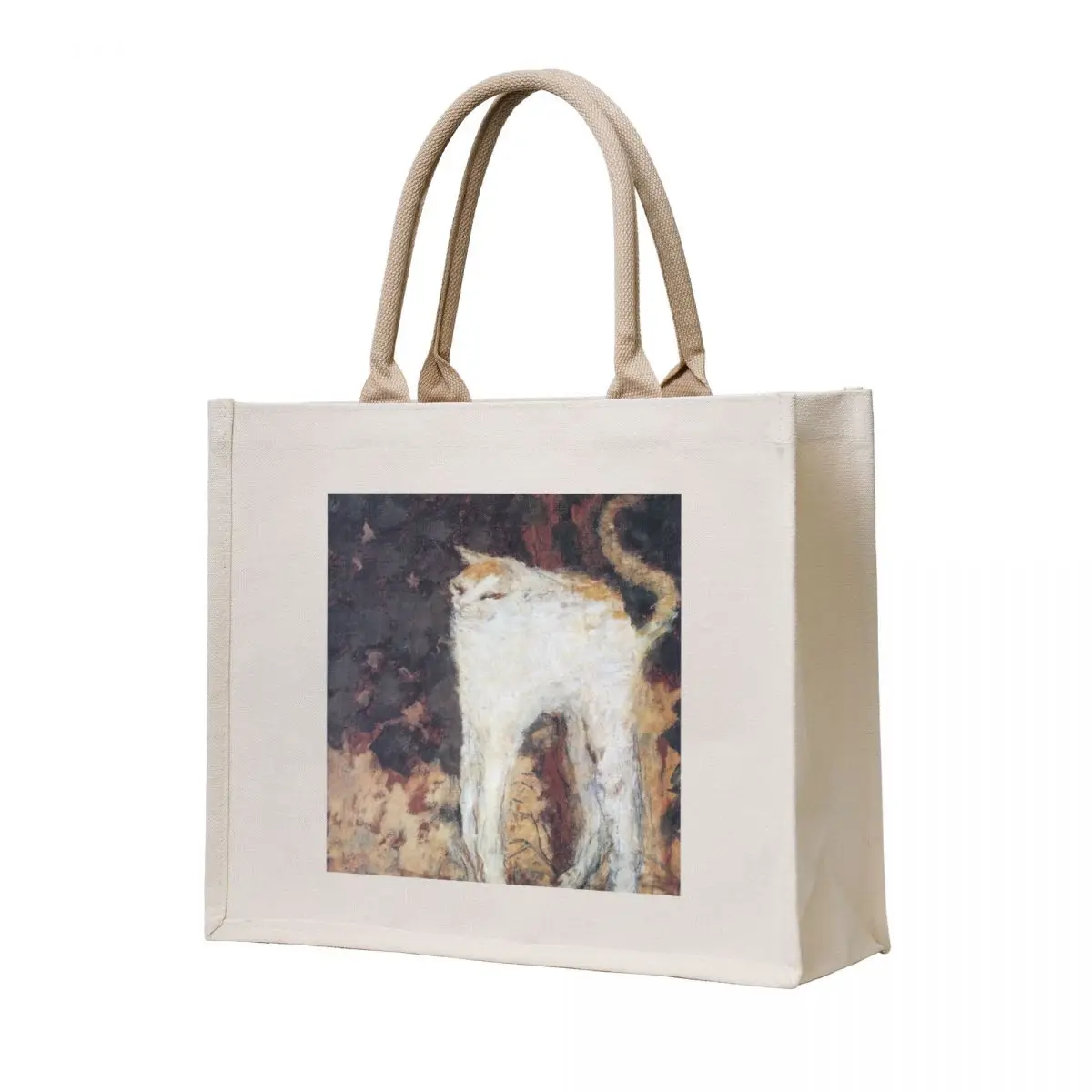 

Pierre Bonnard - Le chat blanc (The White Cat) 1894 Tote Bag reusable shopping bags tote bag university Canvas shoulder bag