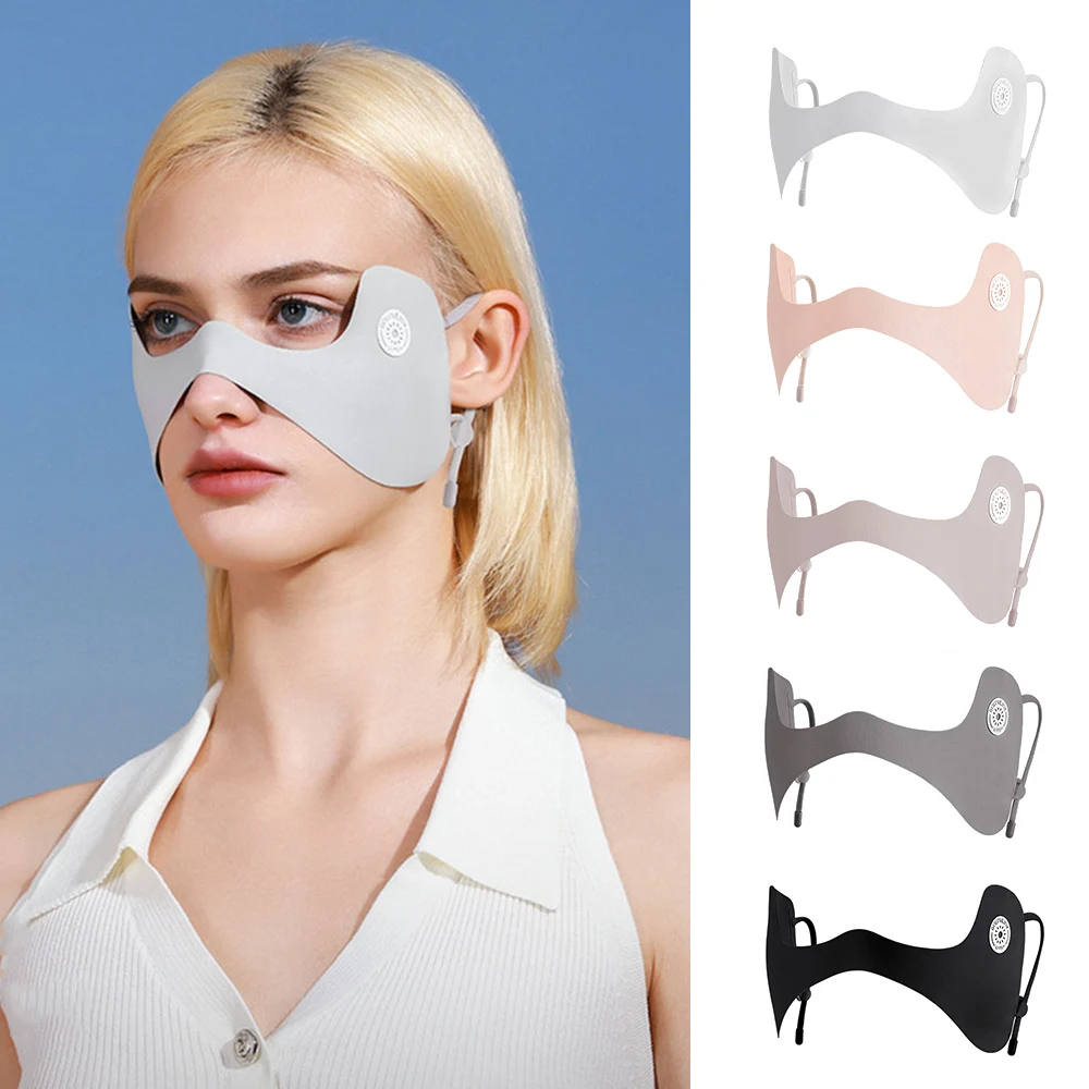 

Fashion Summer Women Ice Silk Mask Sunscreen Eye Patches Hip Hop Mask Female Driving Cycling Running Sport Face Masks Face Cover