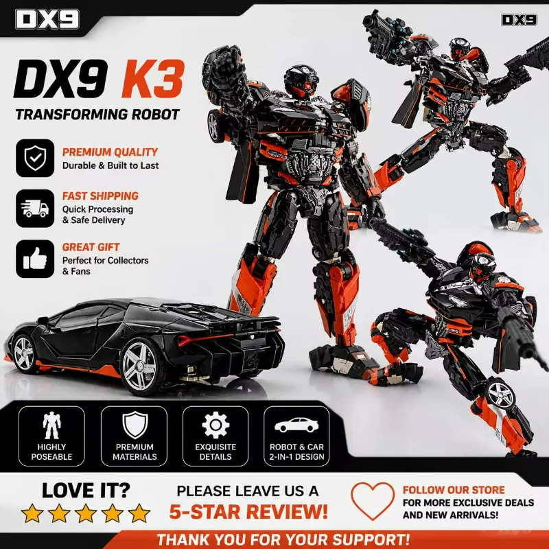 

Transformation Toys in Stock UT DX9 K3 La Hire Hot Rod Movie 5 MPM Level Car Model People Collection Gift