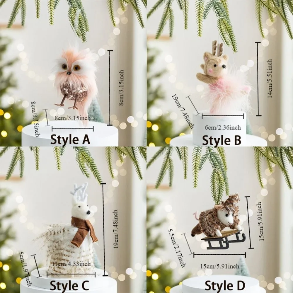 ورأى عيد الميلاد المعلقات المعلقة زلاجات الماوس الأيائل/الغزلان عيد الميلاد دمية قلادة الوردي الكرتون شجرة عيد الميلاد المعلقات عطلة ديكور #6