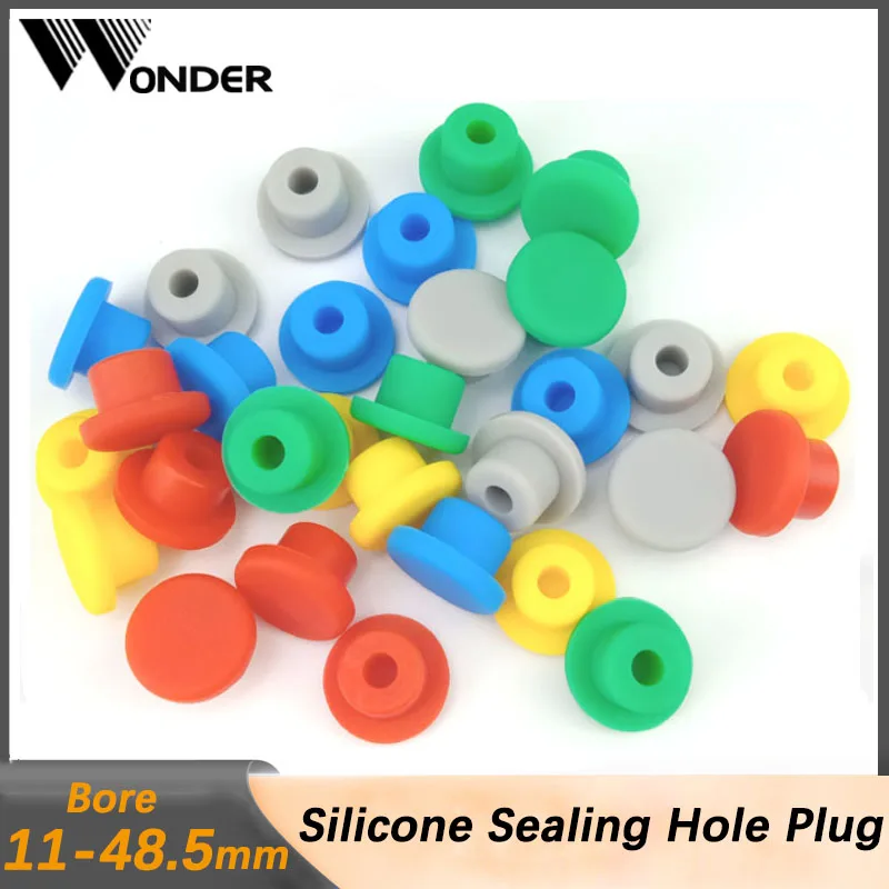 

Round Silicone Rubber Sealing Hole Plugs Blanking End Caps T Type Stopper Pipe Tube Insert Plug Dustproof Bungs Blue Yellow Grey