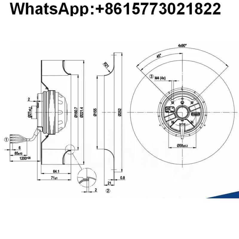 R2E220-AA40-B8/A8/B5/05/23/25/80/71/A5/59 230 В вентилятор