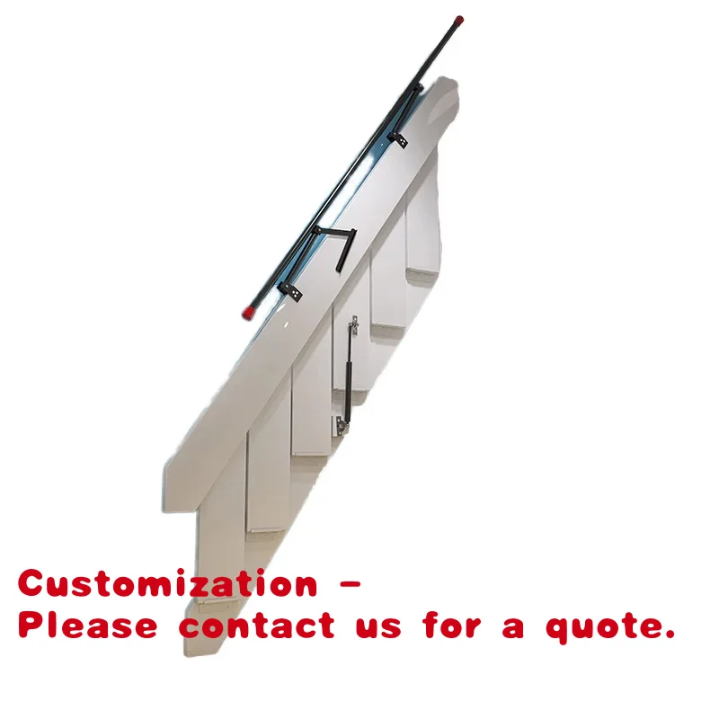 Customize.Modern Design Solid Wood Single Apartment Retractable Wall-Mounted Telescopic Ladder Loft Foldable Staircase Home