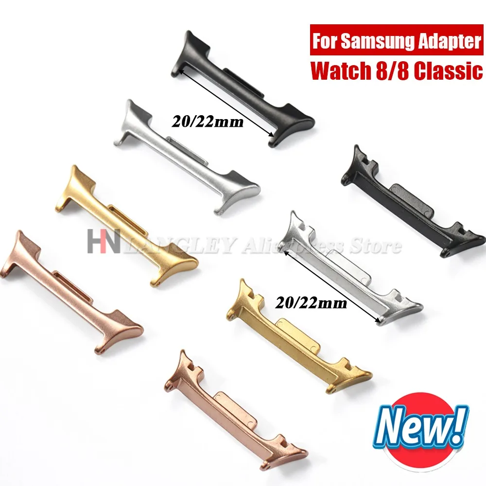 Adaptateur de montre pour Samsung Galaxy Watch 8, bracelet de montre classique, connecteur en acier inoxydable pour Galaxy Watch8 20mm 22mm, accessoire 1 paire