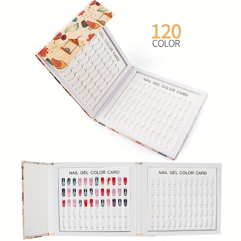 120 Fake Nails Storing Cards Nail Polish Showing Chart Shelf Book Colors Fake Nail Tips Display Book