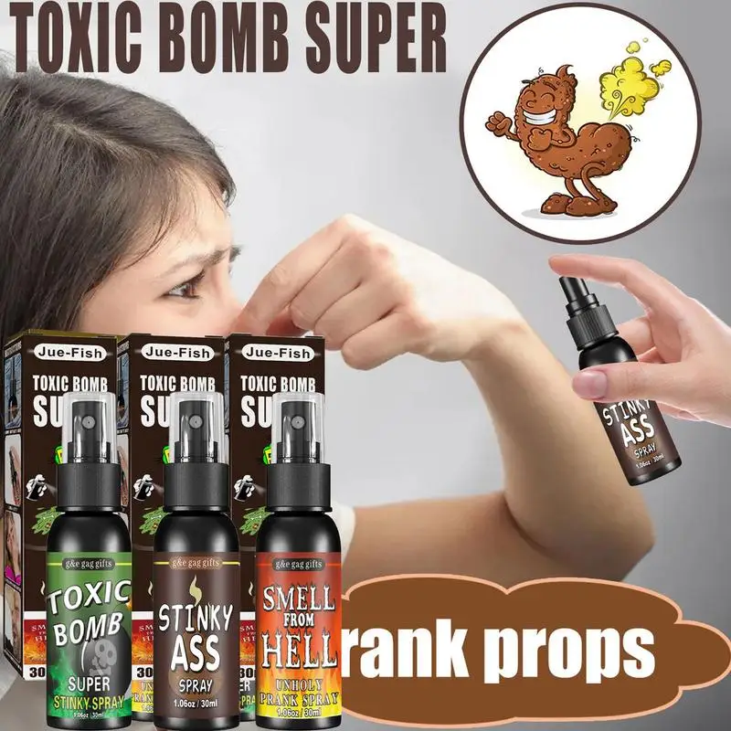 Scoreggia Spray Extra Strong Stinky Prank scoreggia Spray giocattolo portatile Spray scoreggia puzzolente per riunioni e cena dell'amico di aprile