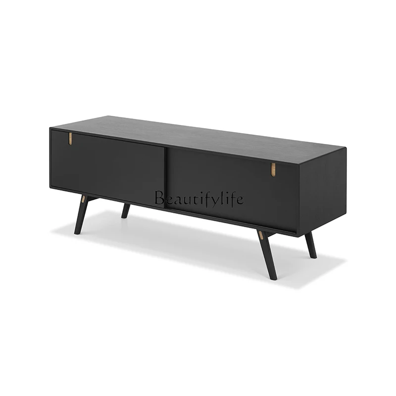 

Nordic imported small apartment black TV cabinet Japanese light luxury storage side cabinet