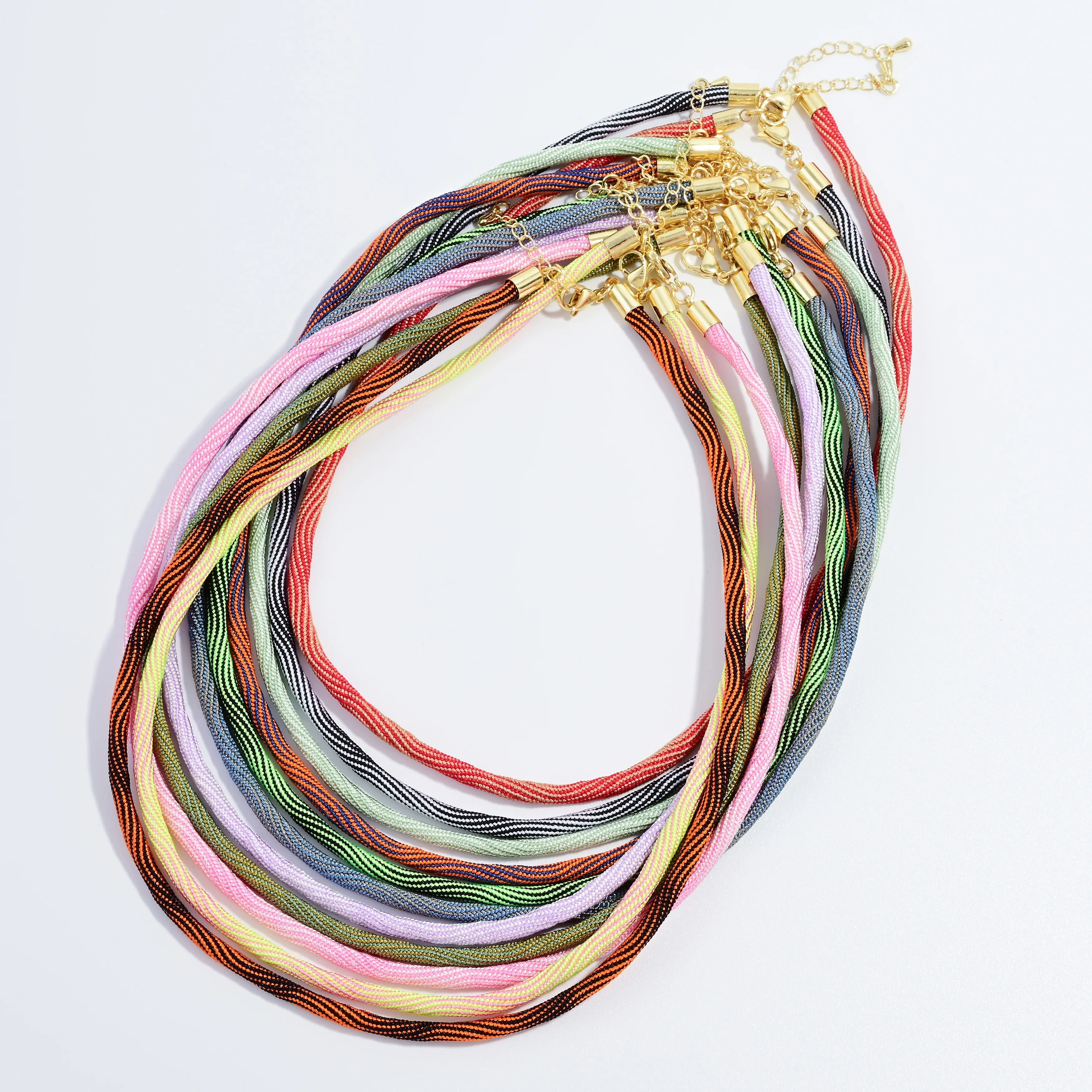 

ZHUKOU двухцветное ожерелье из плетеного шнура унисекс, аксессуар для изготовления ювелирных изделий ручной работы, цепочка, совместимая с подвесками, 1 шт.