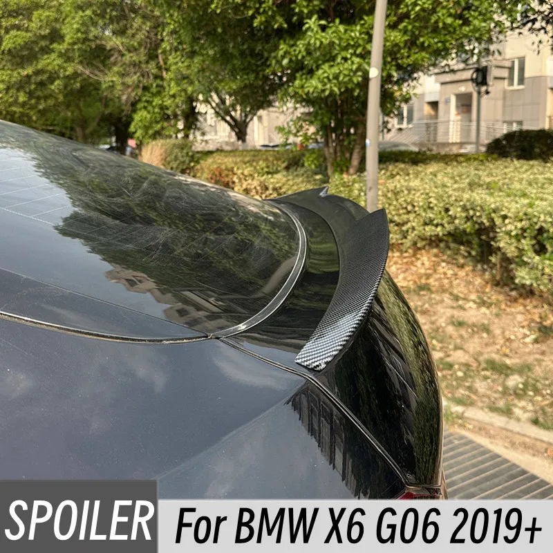 

Для BMW X6 G06 2019+ Высокое качество АБС-пластик в стиле M4, черный карбоновый спойлер на заднюю крышку багажника, крылья, аксессуары для тюнинга