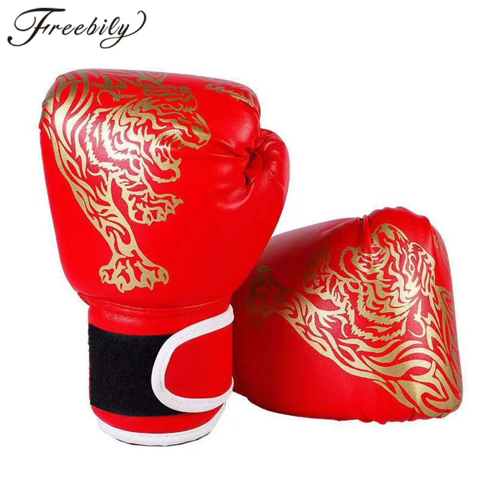 

Kids Boxing Gloves Boy Muay Thai Glove Adults Tiger Printed Boxer Gloves Kickboxing Training Sparring Heavy Punching Bag Gloves