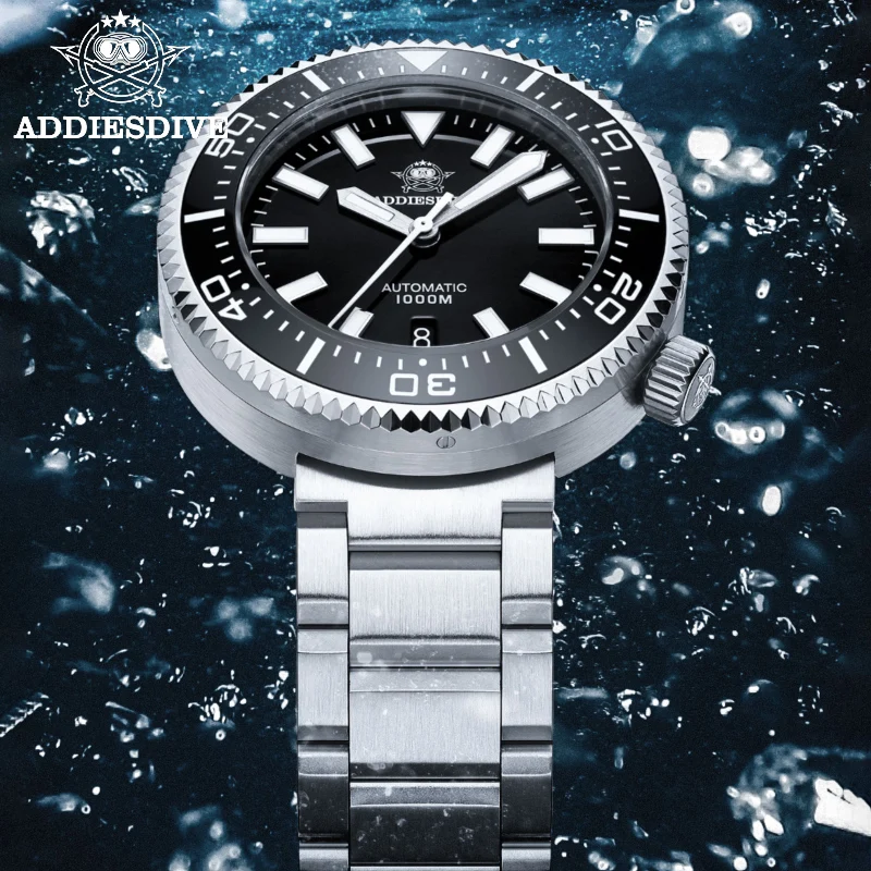 

ADDIESDIVE Automatic Watch Luxury Sapphire Mechanical Wristwatches Dive Silver Waterproof Steel Luminous Dress Watches for Men