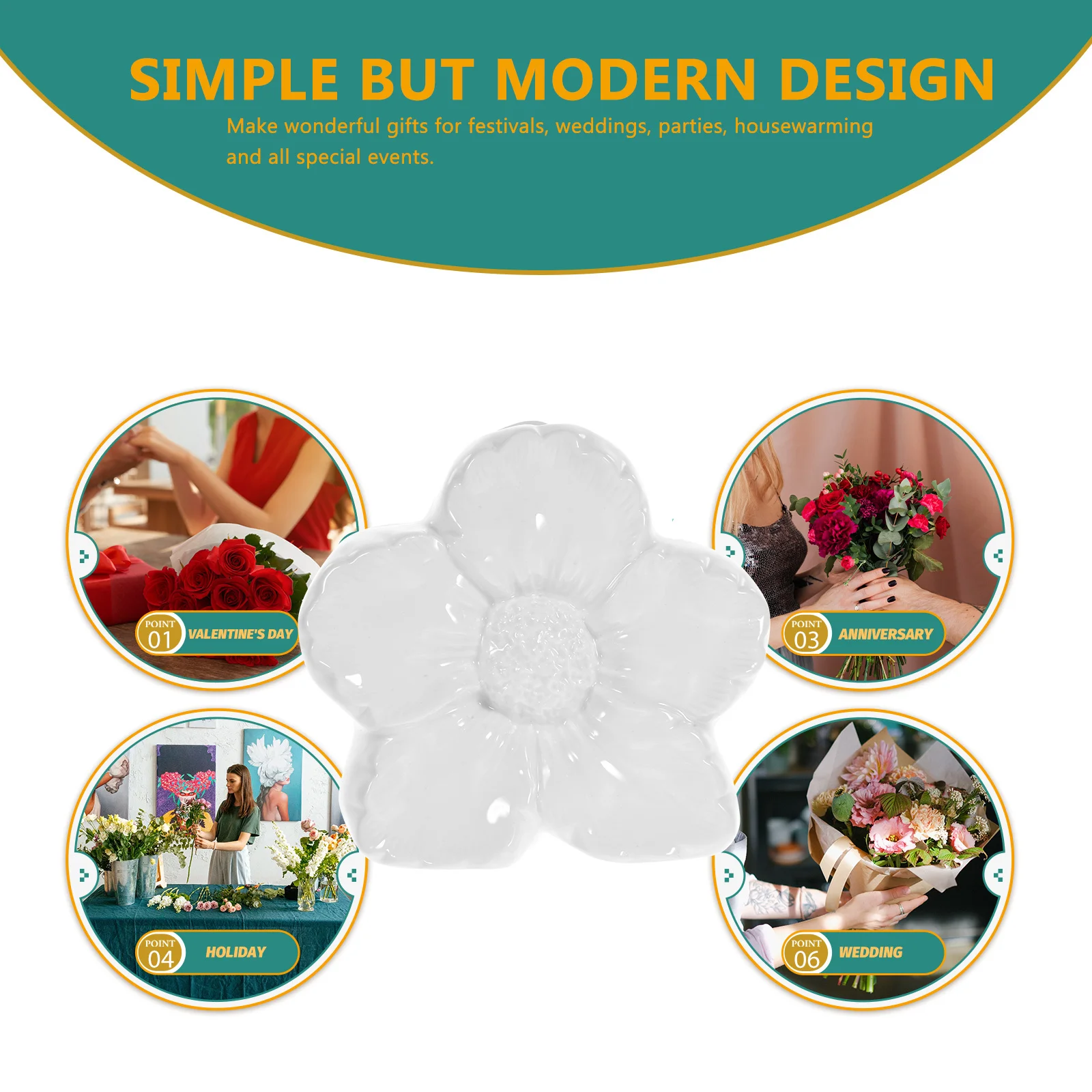 

Flower Shape Ceramic Vase Beautiful Texture Decorative Flower Vases for Bedroom Living Room Cute Vase Vases for Decor