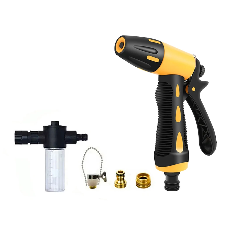 Tragbare Hochdruck-Wasserpistole Einstellbare Reinigungsmaschine für Autowäsche Gartenbewässerungsschlauch Düse Sprinkler Gartengeräte