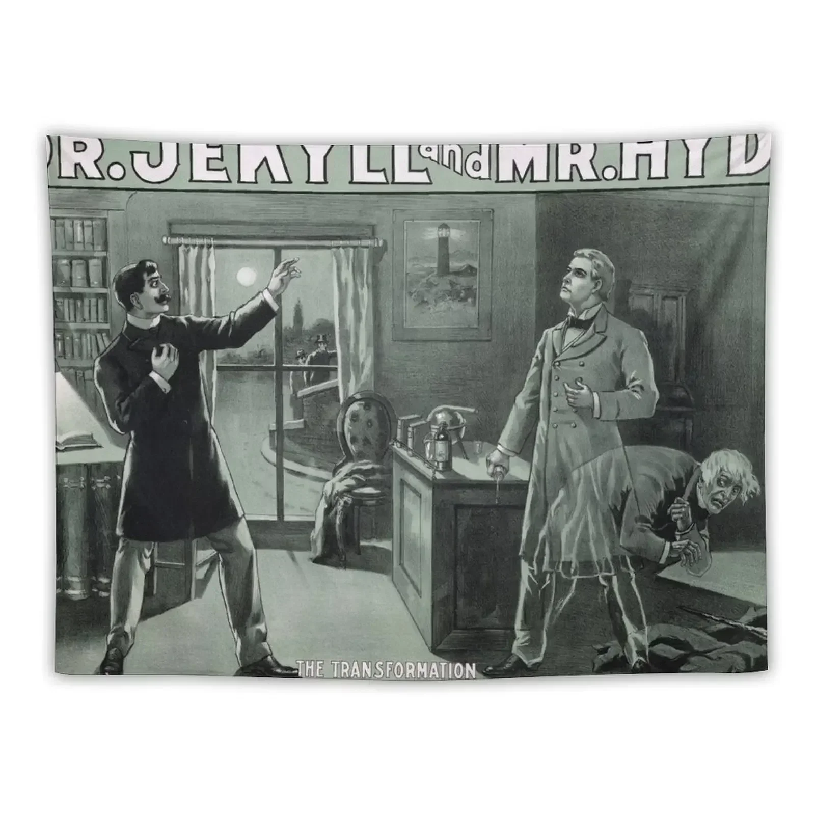 

Rare Dr. Jekyll and Mr. Hyde Transformation Poster Tapestry Cute Decor Things To Decorate The Room Aesthetic Room Decor Tapestry