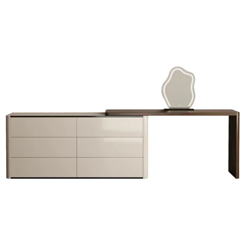 الزجاج الأعلى الغرور ماكياج كرسي صالون الأظافر مجموعة طاولة أثاث الفتيات الحديثة غرفة المعيشة غرفة نوم خمر الروطان Toaletka   خزانة