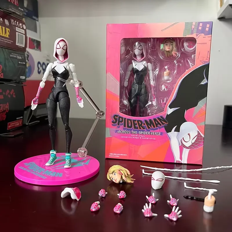 لعبة مجسمة قابلة للجمع من سلسلة Spider-Gwen من سلسلة Shf Gwen Stacy في الآية العنكبوتية المزخرفة المصنوعة يدويًا وقابلة للتخصيص