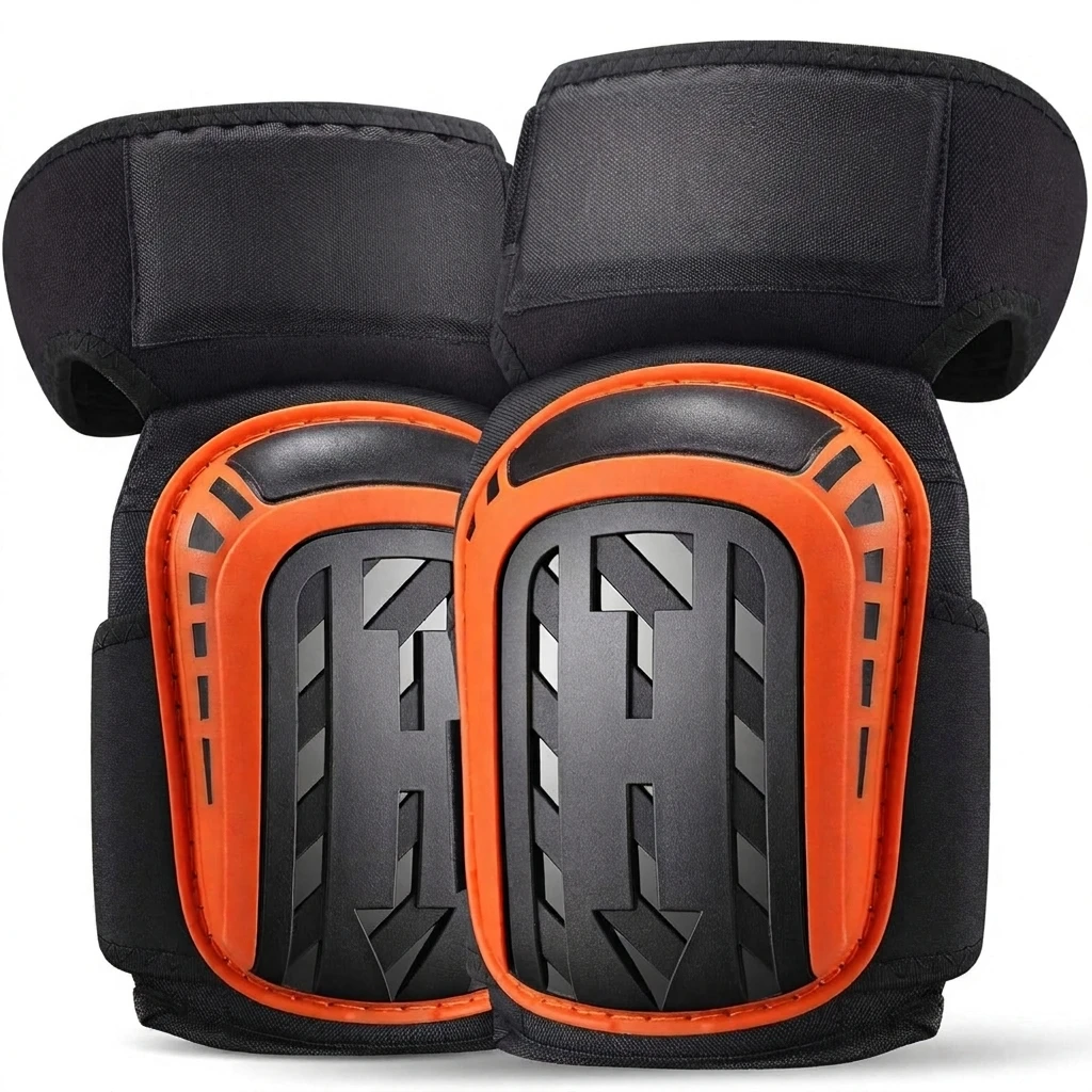 Men's Heavy Duty Knee Pads-Work Construction Use Water Resistant Foam/Gel Adjustable Hook Loop Straps Comprehensive