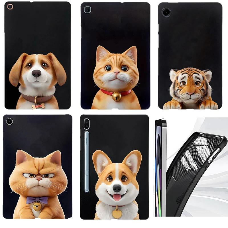 

Silicone Tablet Case for Samsung Galaxy Tab A9 + 8.7 Plus S5e T720 Case Tab A 10.1 T510 A8 X200 S6 Flexible Soft TPU Black Shell