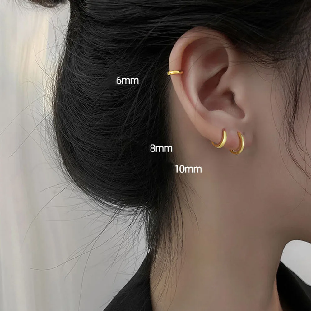 

1pair Classic Gold Color Plated Metal Hoop Earrings For Women, Fashion Jewelry Temperament Girls Daily Wear Stud Earrings