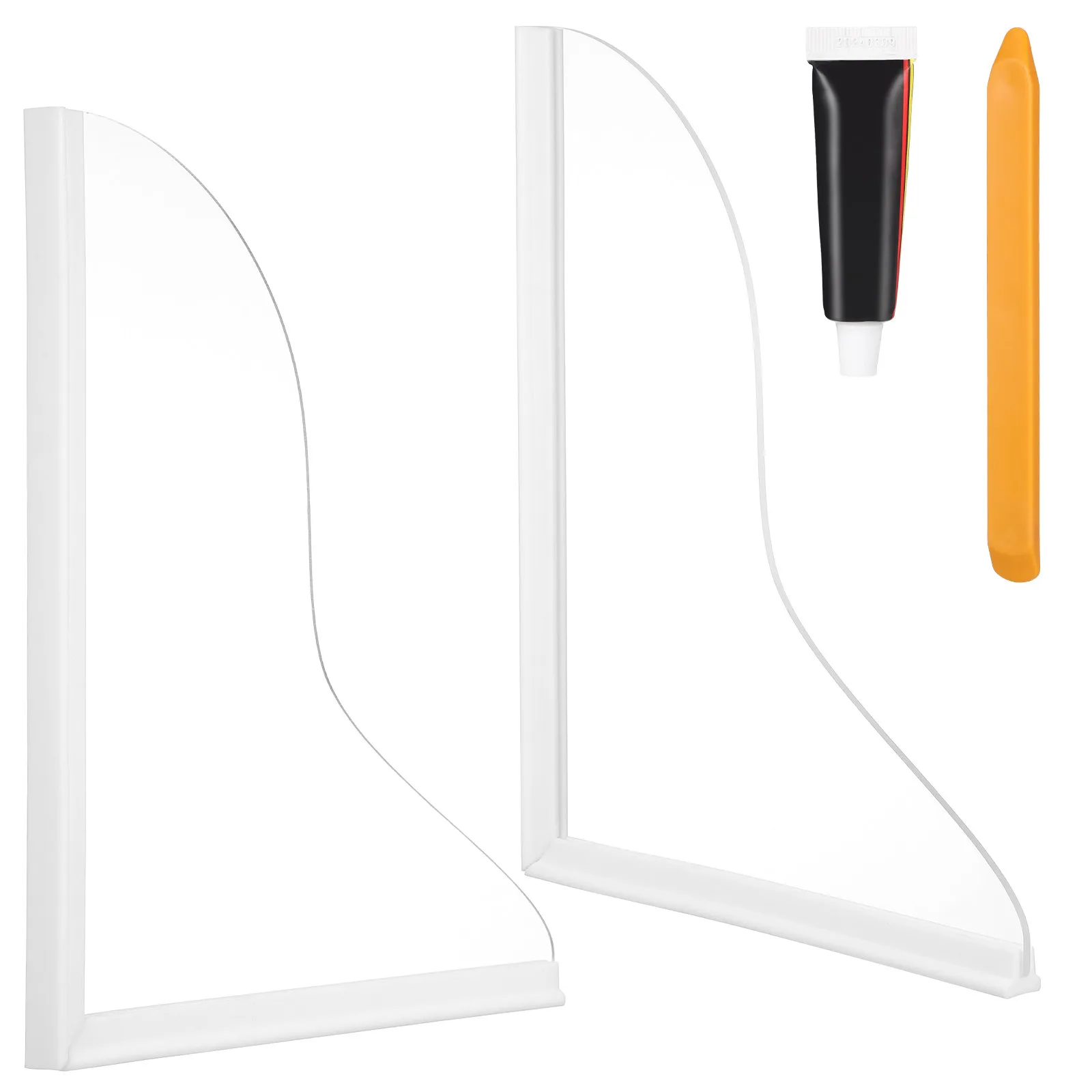 

2Pcs Easy Install Corner Splash Guard for Bathtub Sink Washbasin Clear Acrylic Water Containment Shield Tub Splash Guard