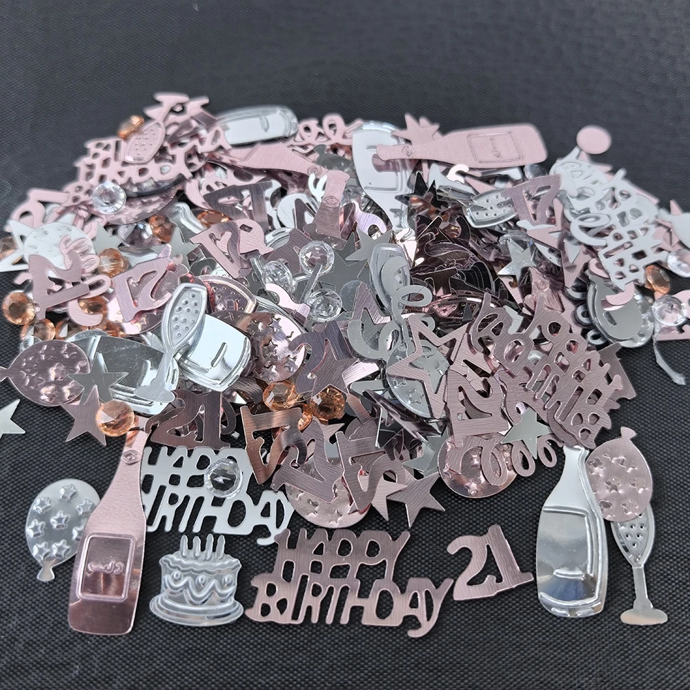 Roségold, rosa, silberfarben, digitaler Glitzer-Trümmer, 16., 18., 30., 40., 50., 60. Mädchen, Jungen, Männer, Frauen, Geburtstagsparty, Konfetti-Dekoration – Detail 4