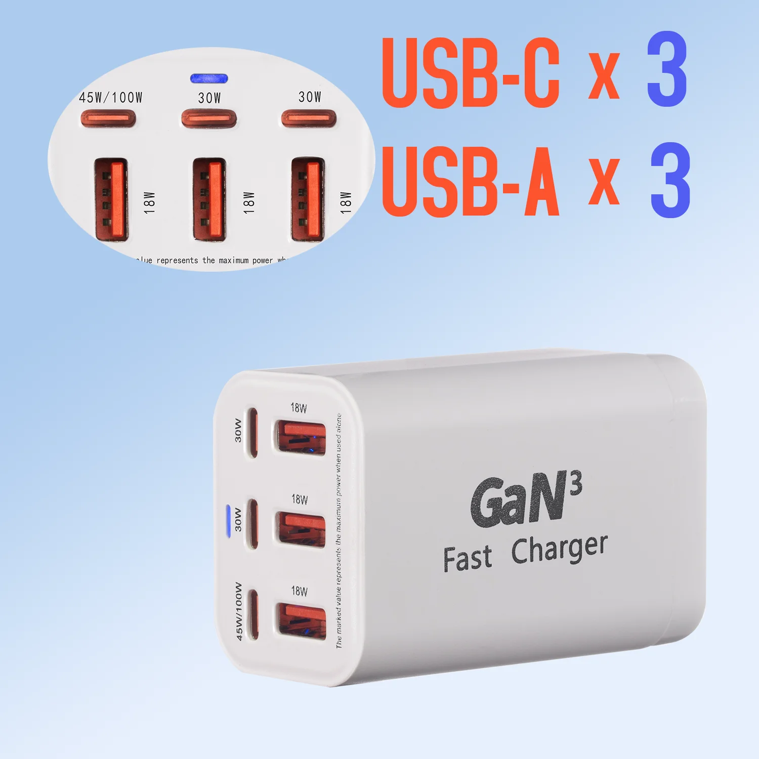 New Style GAN Desktop 3C3A Charger Cross-Border Dedicated GAN Mobile Phone Charger GaN Charge