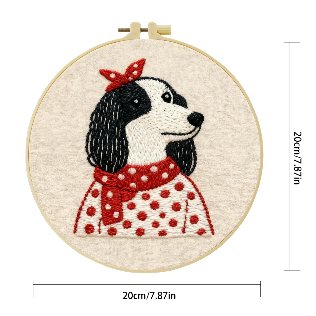 1 Stück 20X20CM/15X15CM 7,87/6,3 Zoll Hundestickerei-Starter-Kit DIY-Kit DIY-Stickerei-Set für Anfänger – Detail 5