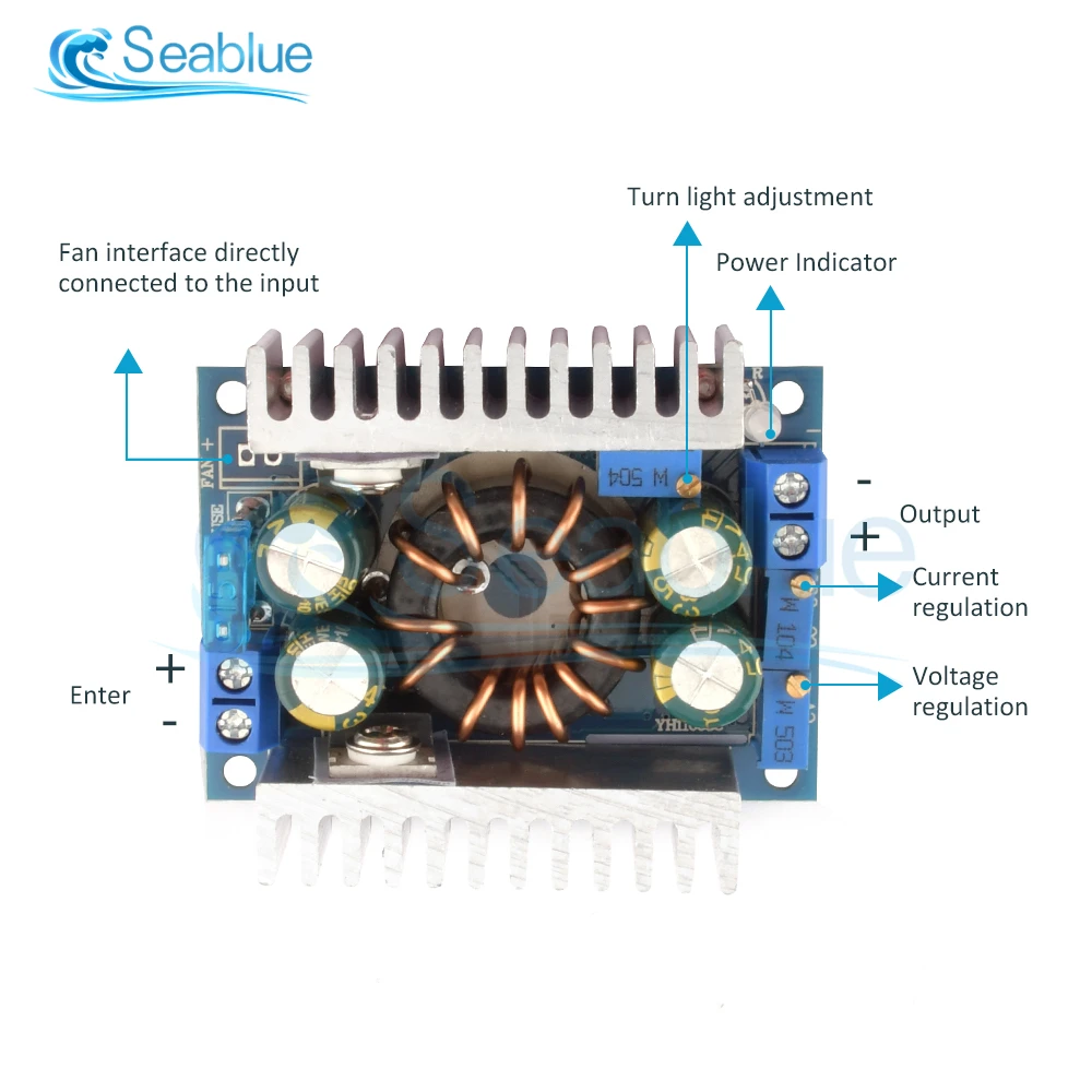 DC DC 8A 150W Boost Constant Current Module Step Down Buck Converter 10-32V To 10-46V Power Module Adjustable Voltage Regulator