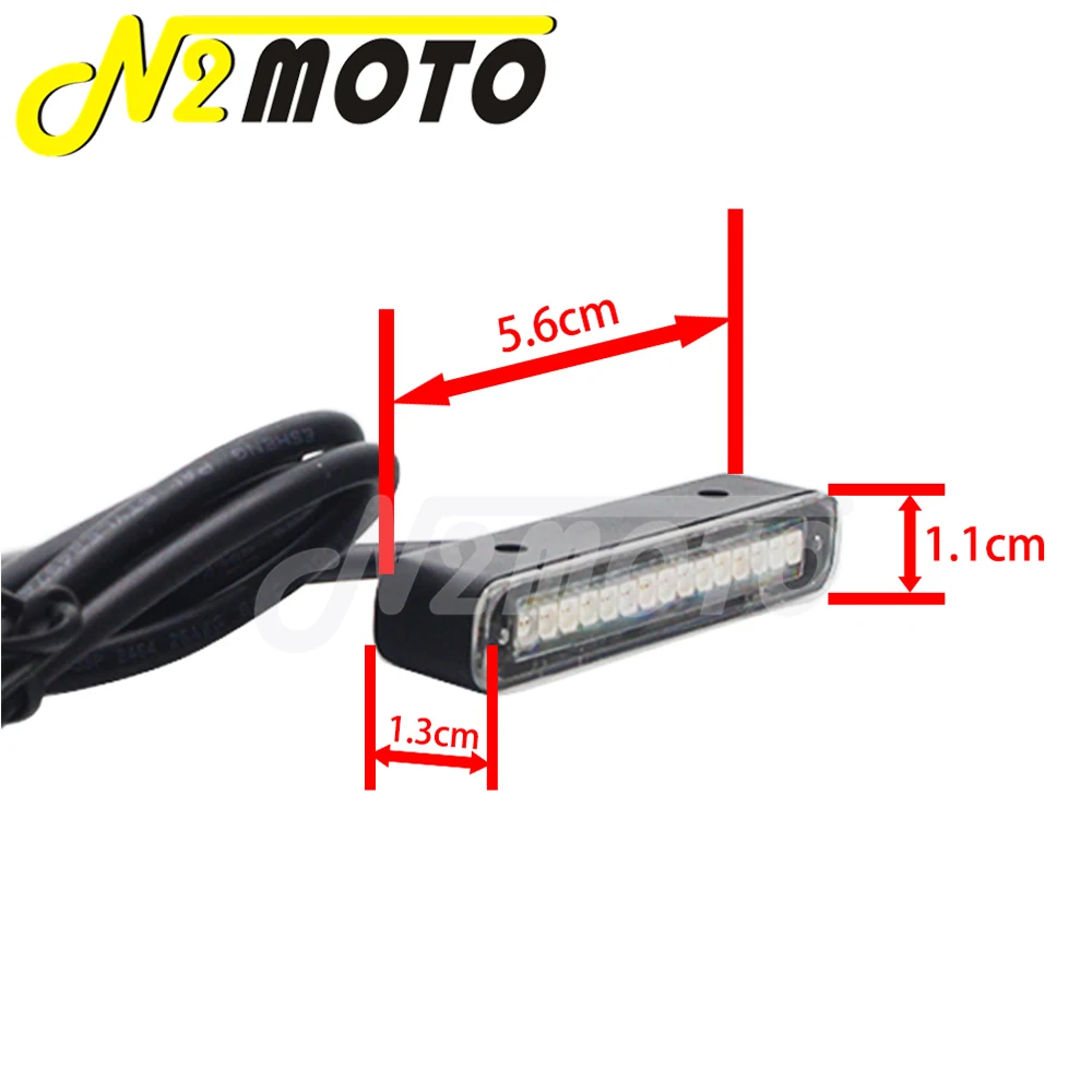 Universal Motorcycle LED Light Bar Turn Siganl Lamp Strip Red Tail Stop Brake License Plate Light For Cars Dirt Bike ATV Scooter