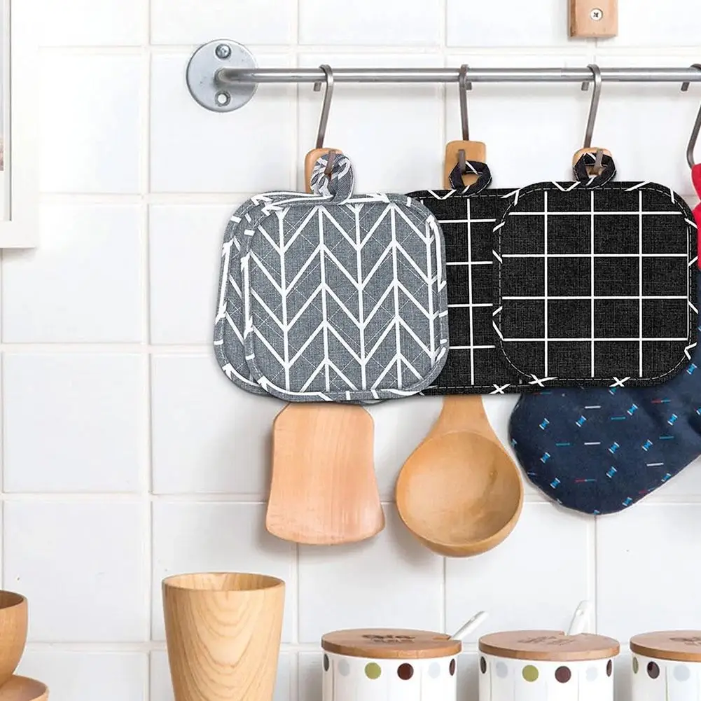 Хлопковая подставка для кастрюль, устойчивая к изоляции ткань для духовки, теплоизоляционный Настольный коврик, салфетки для салфеток, противоожоговые подставки Kitch C3Z1