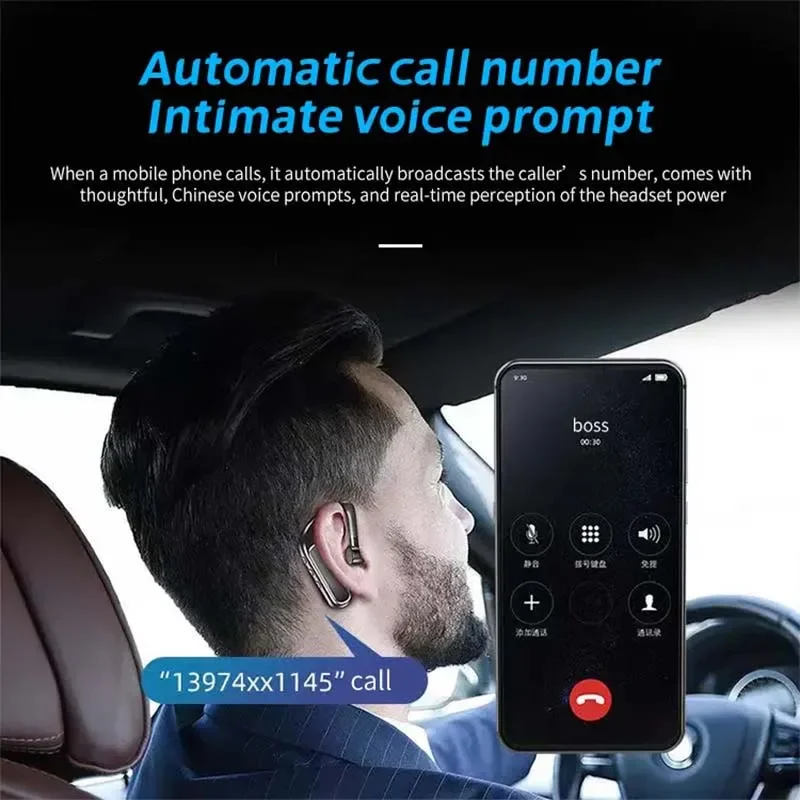 Подвесные беспроводные наушники с одним ухом 5,0, Bluetooth, 1200 мАч, наушники для вождения с длительным режимом ожидания Y10, бизнес-наушники для смартфона