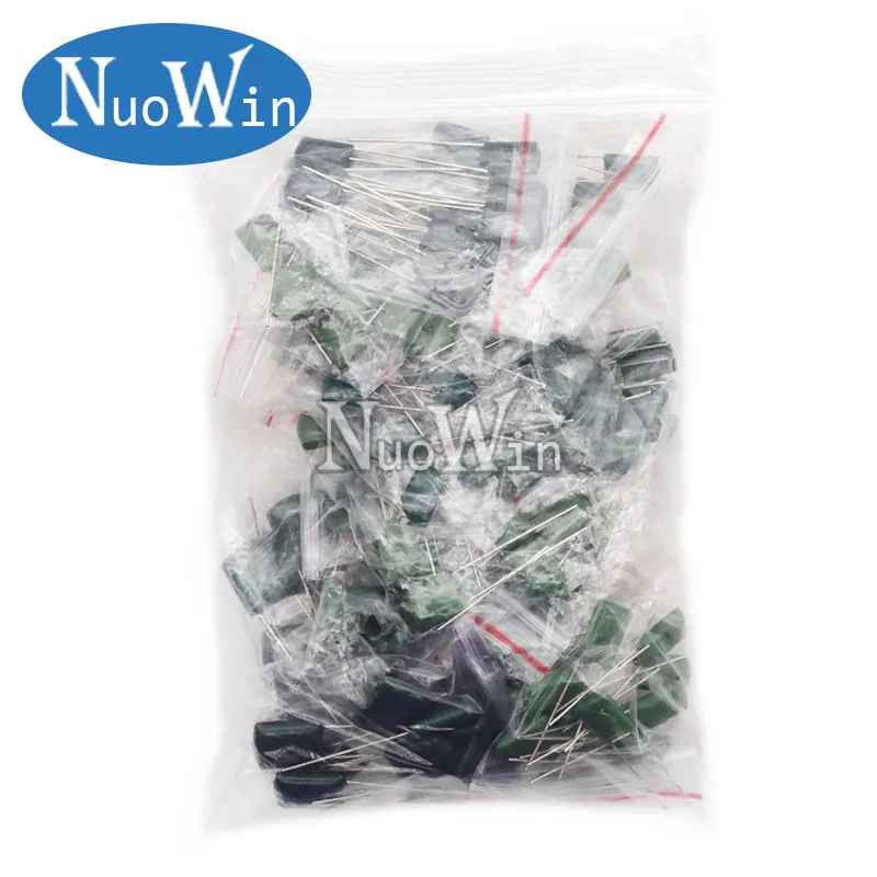 180pcs=18value*10pcs Polyester film capacitor Assorted Kit contains 2A104J 2A332J 2A472J 2A103J 2A333J 2A473J 2A563J 2A223J