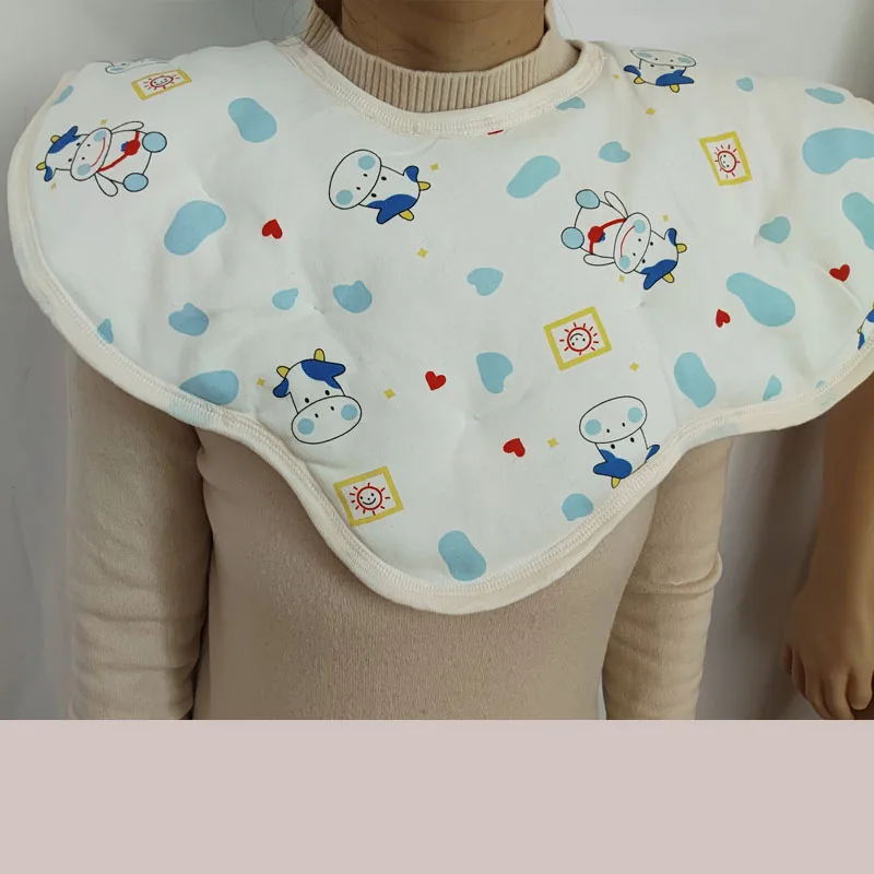 سميكة القطن الخالص ABDL الكبار لطيف الكرتون نمط مريلة سميكة البتلة المستديرة كوس DDLG لينة تغذية المرايل منشفة لعاب الأطفال ملابس التجشؤ