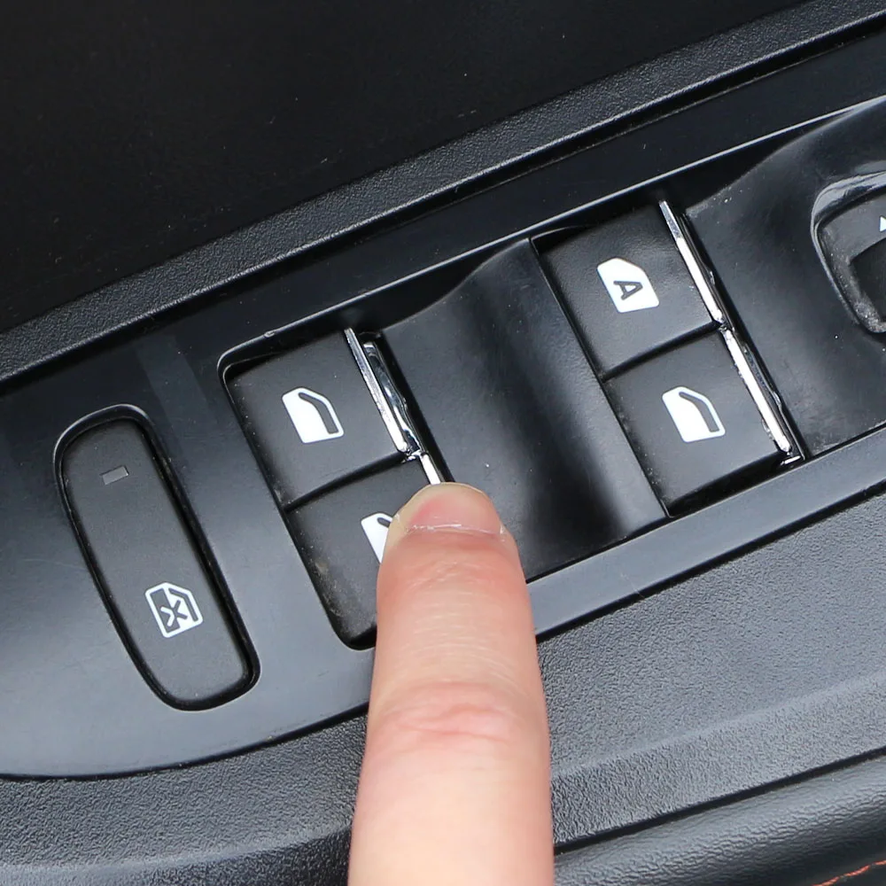 For Peugeot 208 E208 2020-2024 Auto Window Switch Cover Sequins Glitter Decorative Trim Car Interior Stickers Accessories