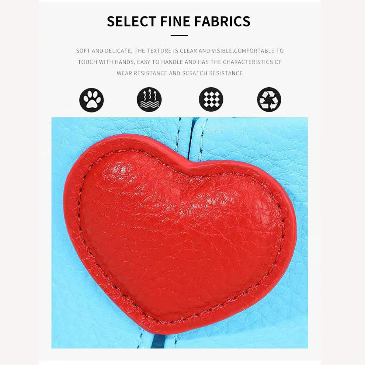 Love at First Sight Coin Purse Sky Blue Heart Snap Coin Purse Headphone Bag Mini PU Lipstick Pouch with Snap Closure view 5