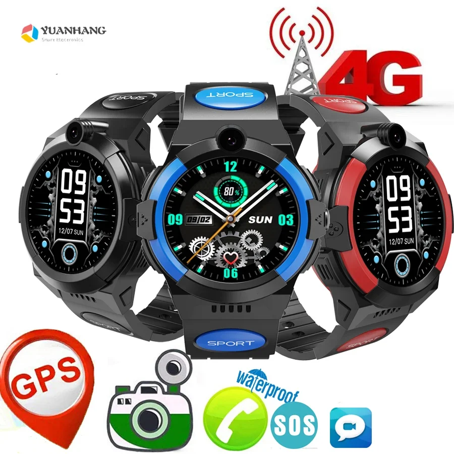 IP67 Waterproof Smart 4G GPS WI-FI Tracker Locate Kid Student Remote Camera Monitor Smartwatch Video Call Android Phone Watch